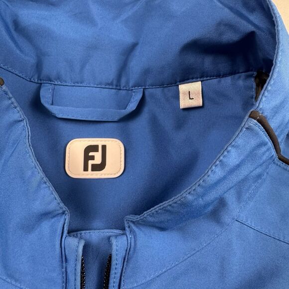 Footjoy Rain Windbreaker Golf Blue Jacket Mens L - Picture 8 of 12